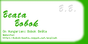 beata bobok business card