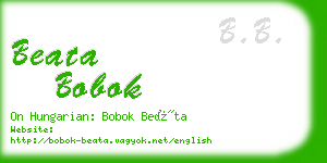 beata bobok business card